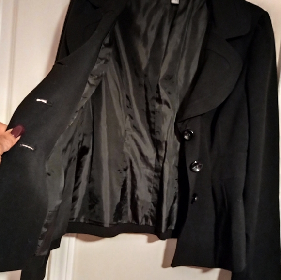 Apt9 Black Long Sleeve Button Front Blazer - Picture 6 of 8